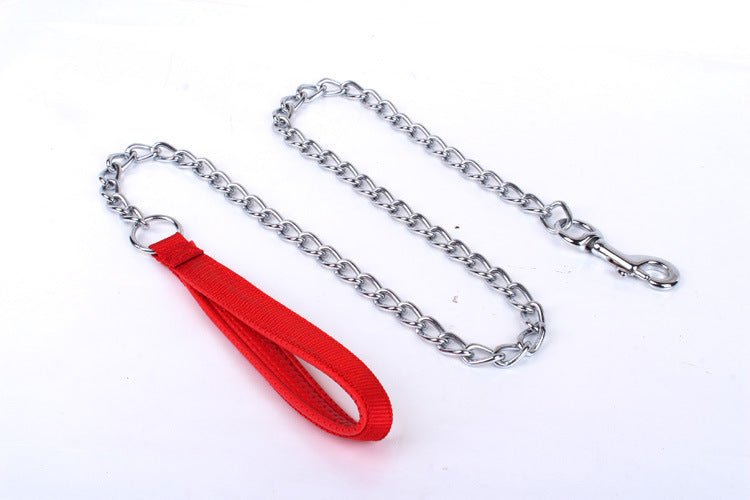 Chain Dog Leash with Foam - Padded Comfort Handle & Matching Collar Set - MeowGo
