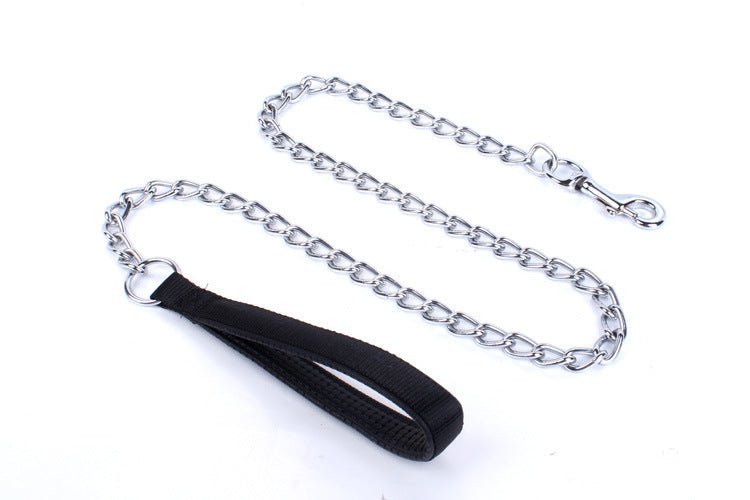 Chain Dog Leash with Foam - Padded Comfort Handle & Matching Collar Set - MeowGo