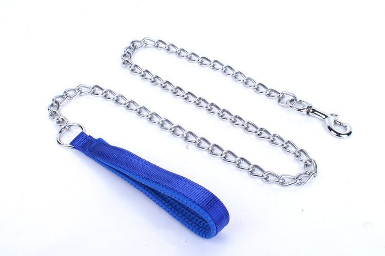 Chain Dog Leash with Foam - Padded Comfort Handle & Matching Collar Set - MeowGo